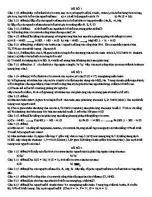 5 Đề kiểm tra học kỳ I môn Hóa học Lớp 10